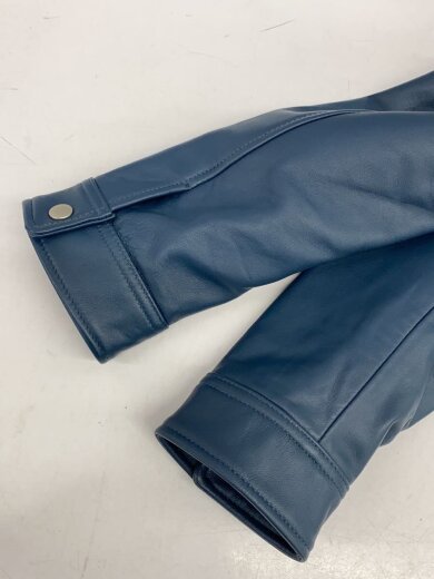 商品画像：シープレザーシングルライダースジャケット/L/羊革/NVY/M0543LJM201 4