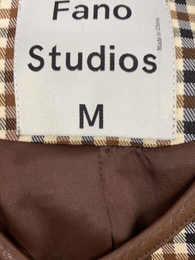 商品画像：フェイクレザーパイピングガンクラブチェックジャケッ/M/ポリエステル/BEG/チェック/FQ22W021 4