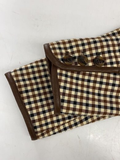 商品画像：フェイクレザーパイピングガンクラブチェックジャケッ/M/ポリエステル/BEG/チェック/FQ22W021 6