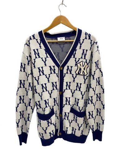 商品画像：カーディガン(厚手)/M/アクリル/BLU/総柄 1