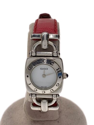 商品画像：クォーツ腕時計/アナログ/レザー/WHT/RED/6300L// 1
