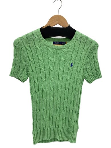 商品画像：T-SHORT SLEEVE-SWEATER/ニット・セーター(薄手)/XS/コットン/GRN 1
