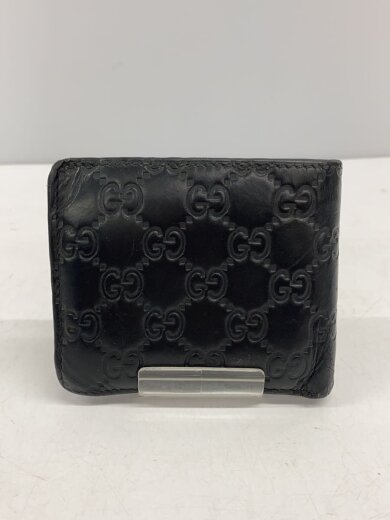 商品画像：2つ折り財布_グッチシマ/レザー/BLK/メンズ// 2