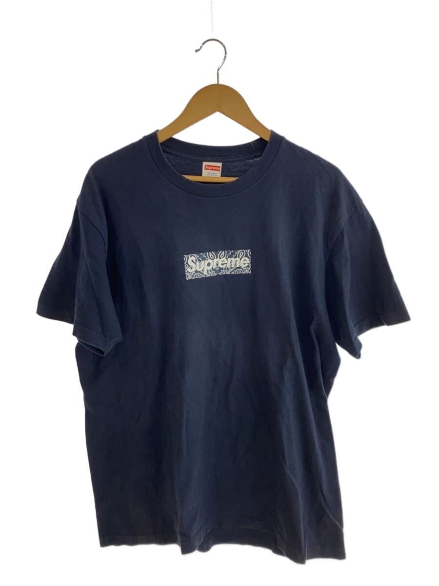 Supreme / 19AW/Bandana Box Logo Tee/Tシャツ/L/コットン/NVY