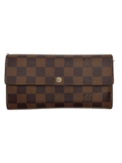 商品画像：1)ポルト・フォイユ・サラ_ダミエ・エベヌ/PVC/BRW/レディース 1