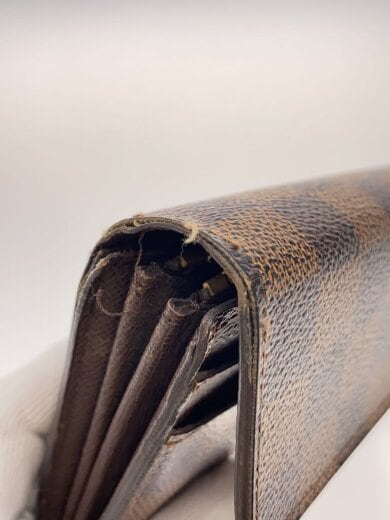 商品画像：1)ポルト・フォイユ・サラ_ダミエ・エベヌ/PVC/BRW/レディース 9