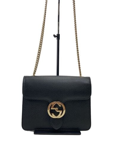 商品画像：チェーン・ショルダーバッグ_インターロッキングG/レザー/BLK 1
