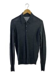 ニットポロ/ポロシャツ/--/ウール/GRY