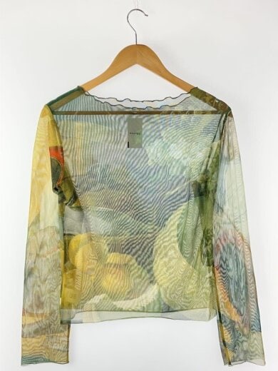 商品画像：sahara/長袖カットソー/FREE/ポリエステル/GRN/総柄/01-TP001-22-02 2