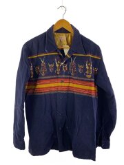 トライバル柄/長袖シャツ/L/コットン/NVY/M26393