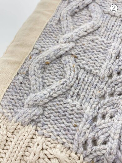 商品画像：23AW/Patchwork Cable Knit Cardigan/カーディガン(厚手)/L/ウール/GRY 7