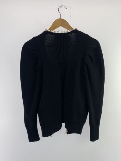 商品画像：パール付パフスリーブニットカーディガン(厚手)/38/レーヨン/BLK/0309-001-234B 2