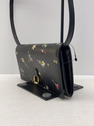 商品画像：ウォレットショルダー/BLK/花柄/レザー 2