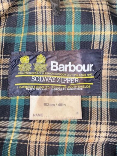 商品画像：80s/2クラウン/オイルドジャケット/裏地チェック/コットン/BRW/無地 3