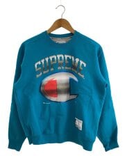 ×Champion/19SS/Chrome Crewneck/スウェット/S/コットン/BLU