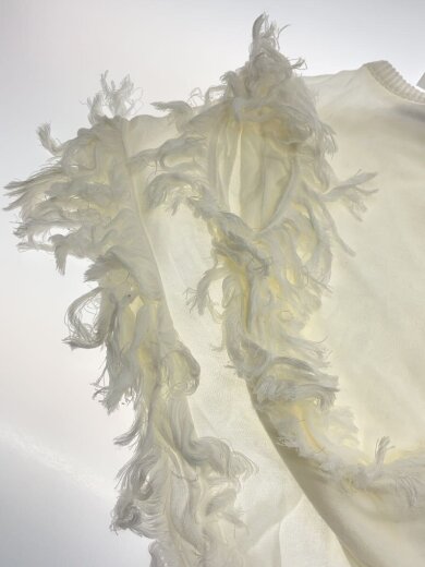 商品画像：フリンジノースリーブニット/1/コットン/WHT/無地/6518-299-0145 5