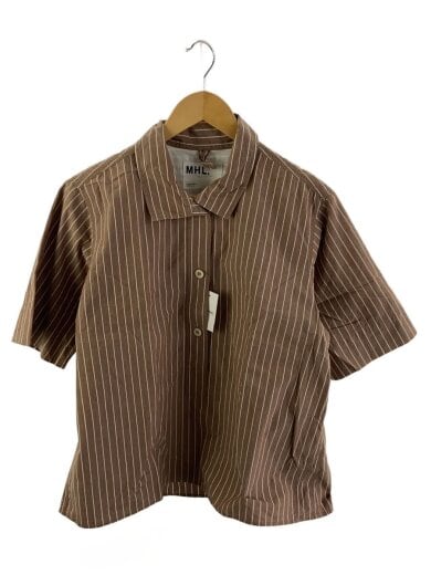 商品画像：半袖シャツ/2/コットン/BRW/ストライプ/595-1152502 1