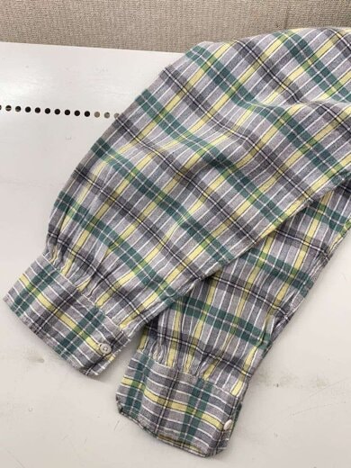 商品画像：30s～/グランパシャツ/ガラスボタン/長袖シャツ/--/ウール/GRY/チェック 6