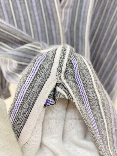 商品画像：30s～/グランパシャツ/ガラスボタン/長袖シャツ/--/コットン/GRY/ストライプ 8