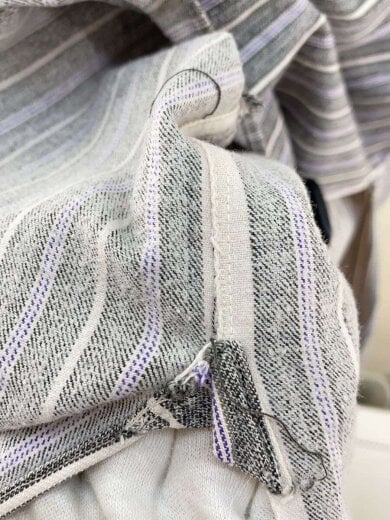 商品画像：30s～/グランパシャツ/ガラスボタン/長袖シャツ/--/コットン/GRY/ストライプ 9