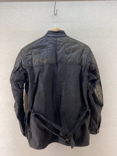 商品画像：レザージャケット・ブルゾン/38/--/BLK/ENGLAND製/オイルド×レザー/切替し/襤 2