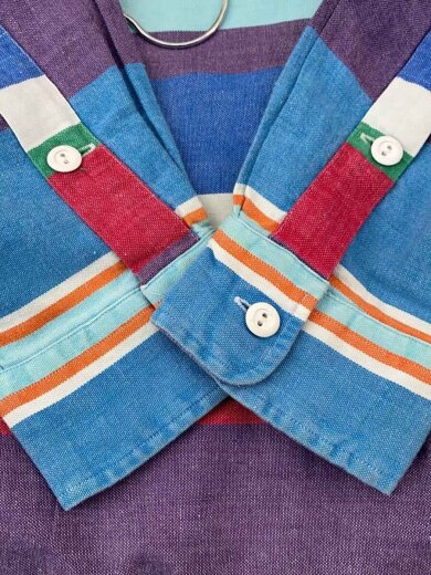 商品画像：90s/シンガポール製//ポロシャツ/L/コットン/マルチカラー/ボーダー 5