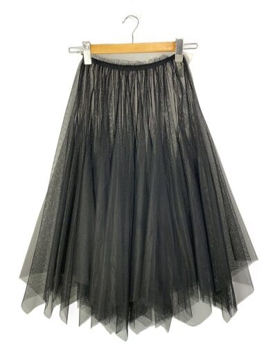 商品画像：Yue/チュールスカート/ロングスカート/M/ポリエステル/BLK/無地/wjd640 1