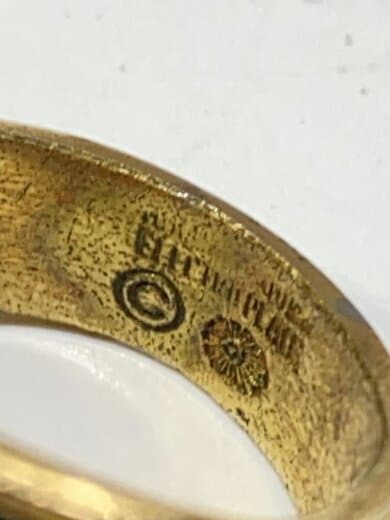 商品画像：リング/--/19号/カラーストーン/GLD/メンズ/カレッジリング 5