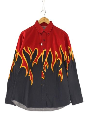 商品画像：BROOKS&DUNN/長袖シャツ/16.5/コットン/RED/ファイヤーモチーフ// 1