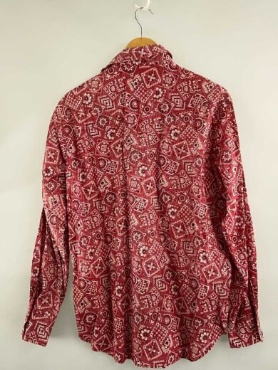 商品画像：バンダナ柄/70s/長袖シャツ/L/コットン/RED/総柄// 2