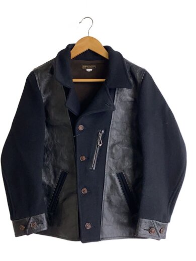 商品画像：CALIFORNIA WOOL JACKET/レザー切替/ジャケット/34/ウール/BLK/無地// 1