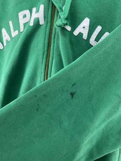 商品画像：90s～/RALPH LAURENロゴ/ジップパーカー/M/コットン/GRN/無地 7