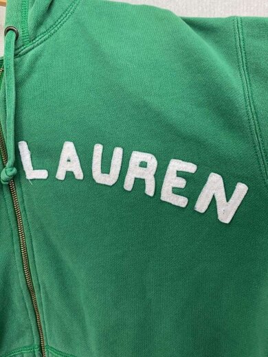 商品画像：90s～/RALPH LAURENロゴ/ジップパーカー/M/コットン/GRN/無地 9