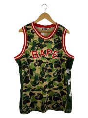 サルカモ柄/バスケシャツ/3XLトップス/--/コットン/GRN/カモフラ/