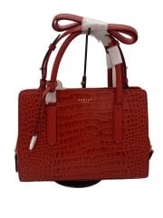 2wayハンドバッグ/PVC/RED/型押し