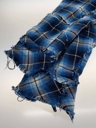 商品画像：Antiqued shirt・アンティークネルシャツ/FREE/コットン/BLU/チェック 5