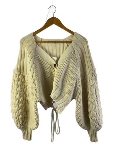 商品画像：ボリュームスリーブカーディガン(厚手)/FREE/コットン/CRM/1220104131 1