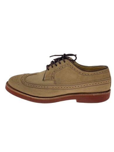 商品画像：ウイングチップドレスシューズ/US8.5/BEG/スウェード 1