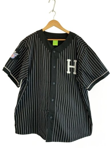 商品画像：FOREVER BASEBALL JERSEY半袖シャツ/XXL/コットン/BLK/ストライプ/KN00340// 1