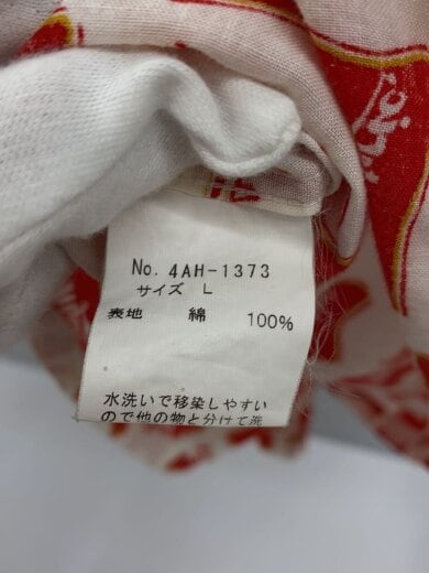 商品画像：半袖シャツ/L/コットン/RED/総柄/4AH-1373// 4