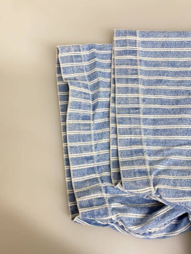 商品画像：半袖シャツ/M/コットン/BLU/ストライプ 4