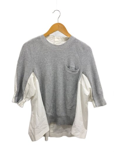 商品画像：長袖ブラウス/3/コットン/GRY/無地/SCW-269 1