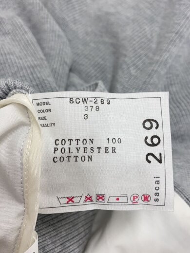 商品画像：長袖ブラウス/3/コットン/GRY/無地/SCW-269 3