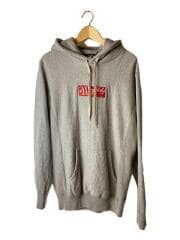 パーカー/L/コットン/GRY/ボックスロゴ刺繍