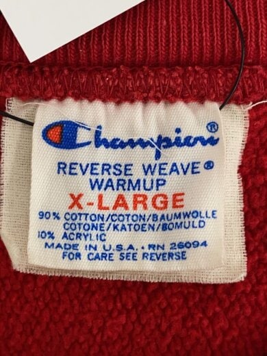 商品画像：スウェット/XL/コットン/RED/プリント/80s/リバースウィーブ/三段プリント// 3