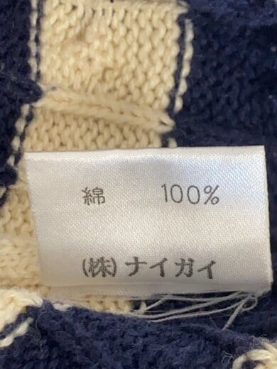 商品画像：ケーブルニット/ポロシャツ/L/コットン/CRM/ボーダー 4