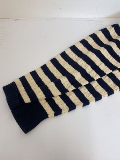 商品画像：ケーブルニット/ポロシャツ/L/コットン/CRM/ボーダー 5