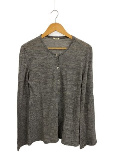 商品画像：カーディガン(薄手)/L/ウール/GRY/無地/IW01-2107/Iwish 1