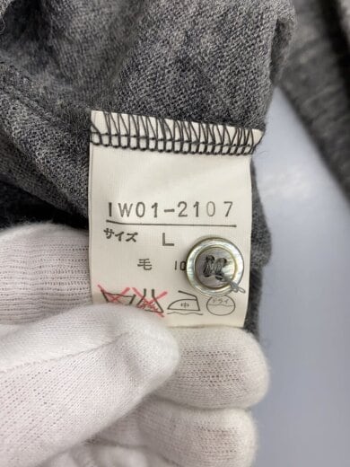 商品画像：カーディガン(薄手)/L/ウール/GRY/無地/IW01-2107/Iwish 4