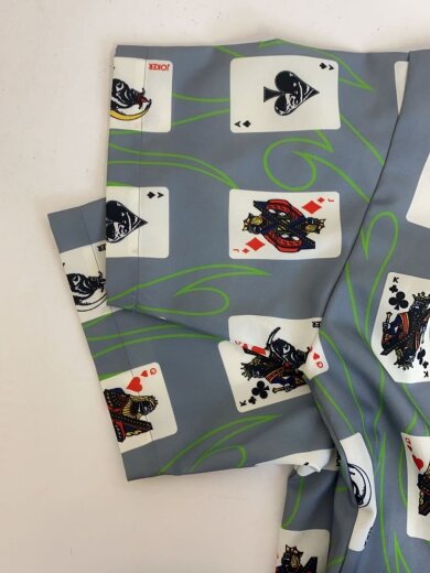 商品画像：開襟/トランプ/半袖シャツ/M/ポリエステル/GRY/総柄/101222014003 6